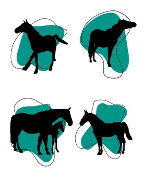 Galloping stallions vector