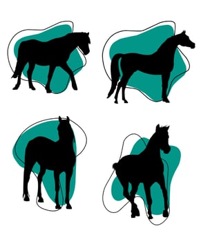Galloping stallions vector
