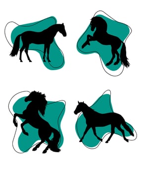 Galloping stallions vector