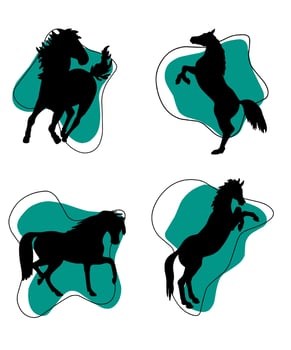 Galloping stallions vector