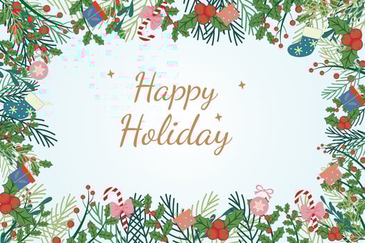 Christmas background with fir tree, holly, gifts and candies. Merry Christmas card. Winter holiday content. Happy New Year.Vector illustration. vector
