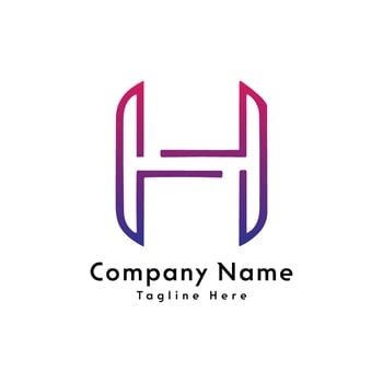 H letter logo design icon vector