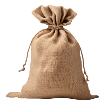 AI generated Burlap Sack Isolated on Transparent Background png