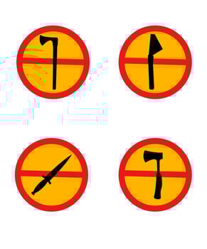 Vector collection of weapon silhouettes