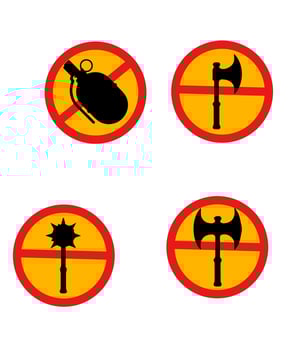 Vector collection of weapon silhouettes