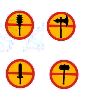 Vector collection of weapon silhouettes