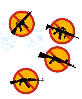 Vector collection of weapon silhouettes