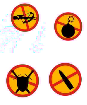 Vector collection of weapon silhouettes