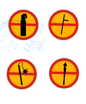 Vector collection of weapon silhouettes