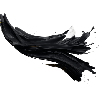 AI generated Black paint stroke clip art png