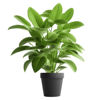 AI generated Green Potted Plant Isolated on Transparent Background png