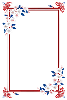 AI generated Sakura border frame, Japanese border frame PNG transparent background