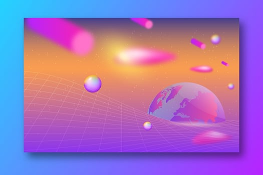Concept of Future digital technology metaverse, colorful background. Vector illustration eps10