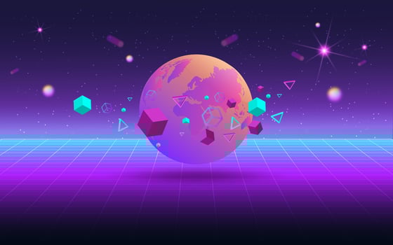 Concept of Future digital technology metaverse, colorful background. Vector illustration eps10