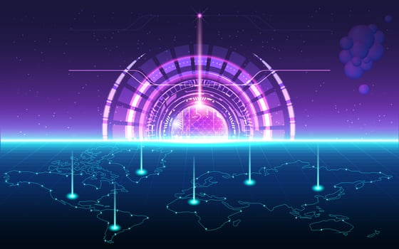 Concept of Future digital technology metaverse, colorful background. Vector illustration eps10