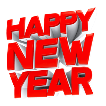 happy new year text on transparent background png