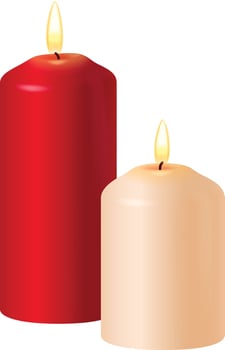 3d render red christmas candles free vector