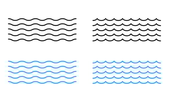 Vector Waves on White Background