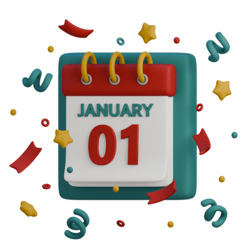 3D Icon of New Year Calendar 1 png