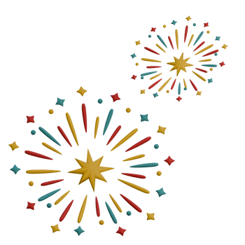 3D Icon of fireworks png