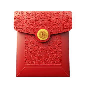 AI generated illustration of red chinese new year envelope ai generative png