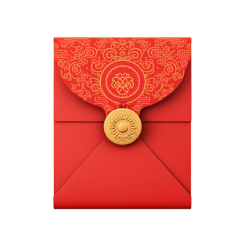 AI generated illustration of red chinese new year envelope ai generative png