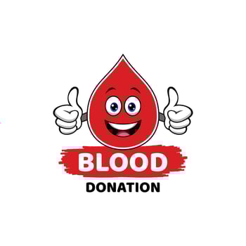 cute blood donation character illustration vector, blood donation mascot design vector