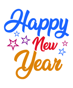 Happy new year text png