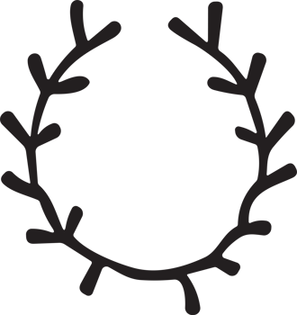 Hand drawn floral wreath logo for decoration png