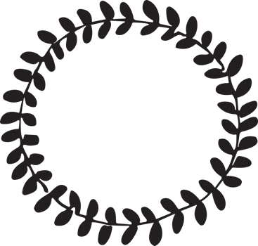Hand drawn floral wreath logo for decoration png