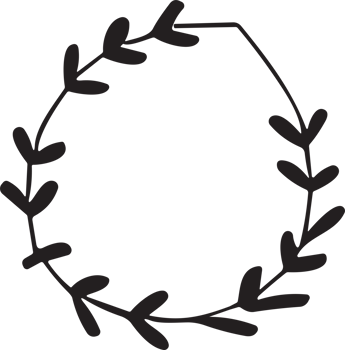 Hand drawn floral wreath logo for decoration png