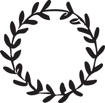 Hand drawn floral wreath logo for decoration png