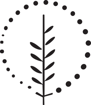 Flower or leaf logo in a minimalist style for decoration png