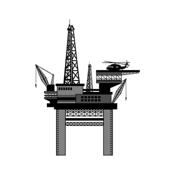 Oil Rig Drilling Platform Design Illustration vector