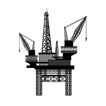 Oil Rig Drilling Platform Design Illustration vector