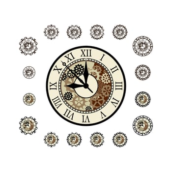 Classic Clock Design Illustration vector