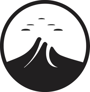 Mountain logo in tourism concept in minimal style for decoration vector