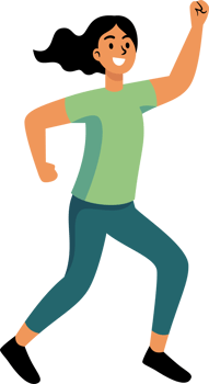 The cheerful Healthy people run for exercise happily with big smiles. Flat Style Cartoon Illustration. png