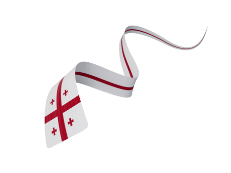 3d Flag Of Georgia 3d Wavy Shiny Georgia Ribbon, 3d illustration png