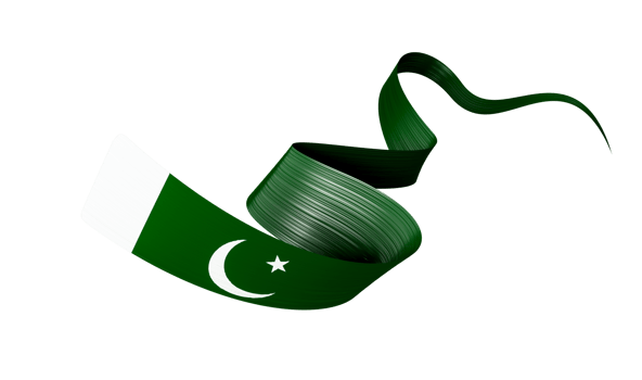 Waving ribbon or banner with flag of Pakistan. Template independence day 3d illustration png