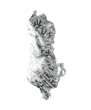 Albania Map Shaded relief Color Height map  3d illustration png