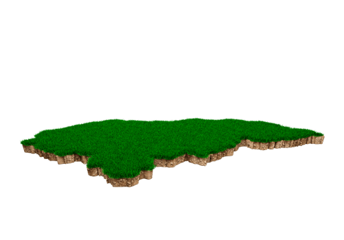 Honduras Map soil land geology cross section with green grass and Rock ground texture 3d illustration png