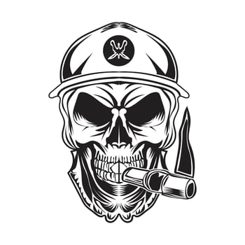 free skull in smoke cloud vector design