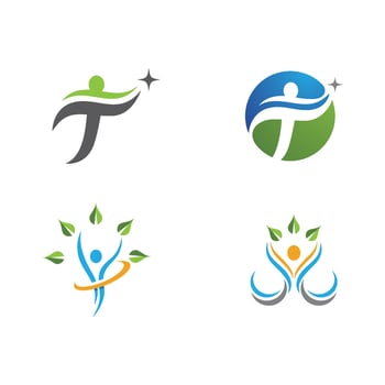Human character logo sign vector