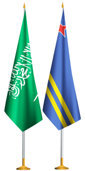 Aruba,Saudi Arabia flags together png