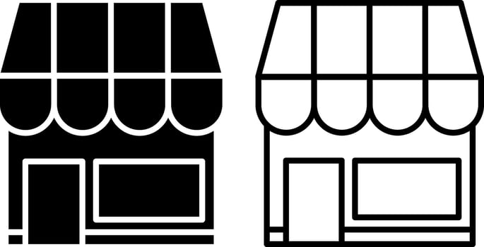 store icon, shop market sign symbol, glyph and line style. Vector illustration