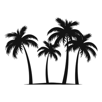 A Coconut tree Silhouette Vector isolated on white background