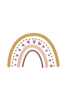 Decorative boho rainbow design element vector