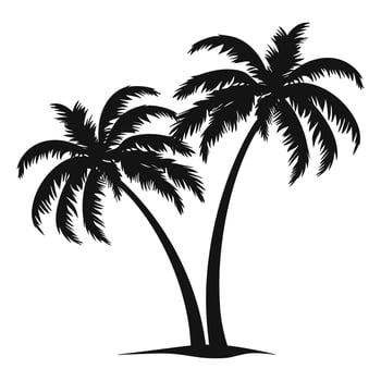 A Coconut tree Silhouette Vector isolated on white background