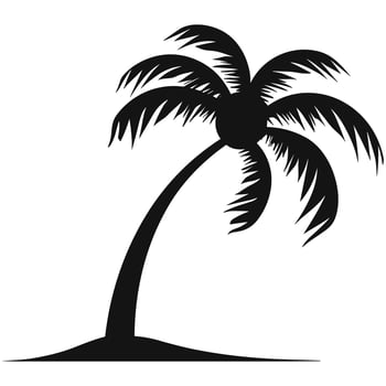 A Coconut tree Silhouette Vector isolated on white background